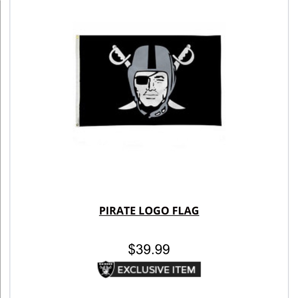 Raiders Pirate Logo Flag 3’x5’